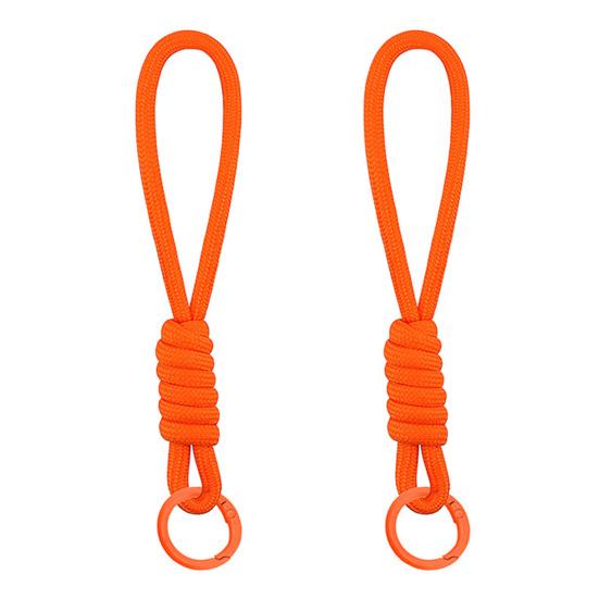 2Pcs Braided Rope Pendant Lightweight High-Elastic Keychain Holder with Reinforced Knot Design Macaron Color Mobile Phone Case Lanyard