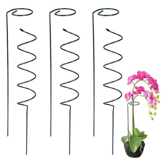 3 Pcs Plant Support Stakes Twist Tomato Stakes Spiral Plants Stakes Iron Garden Stakes Supports with Twist Ties for Climbing Plants Vines