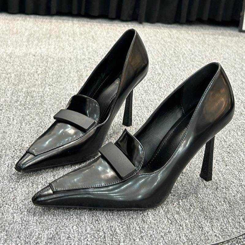 Fashion Sexy Pointed Toe Patent Leather High Heels Women Fashion Sewing Thin Heel Designer Shoes Elegant Comfort Commuting Office Shoes