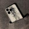 Gothic Dark Sketch Text Print Clear Phone Case for iPhone 17 16 15 14 13 12 11 16E Series Pro Max Plus Double Layer Protection