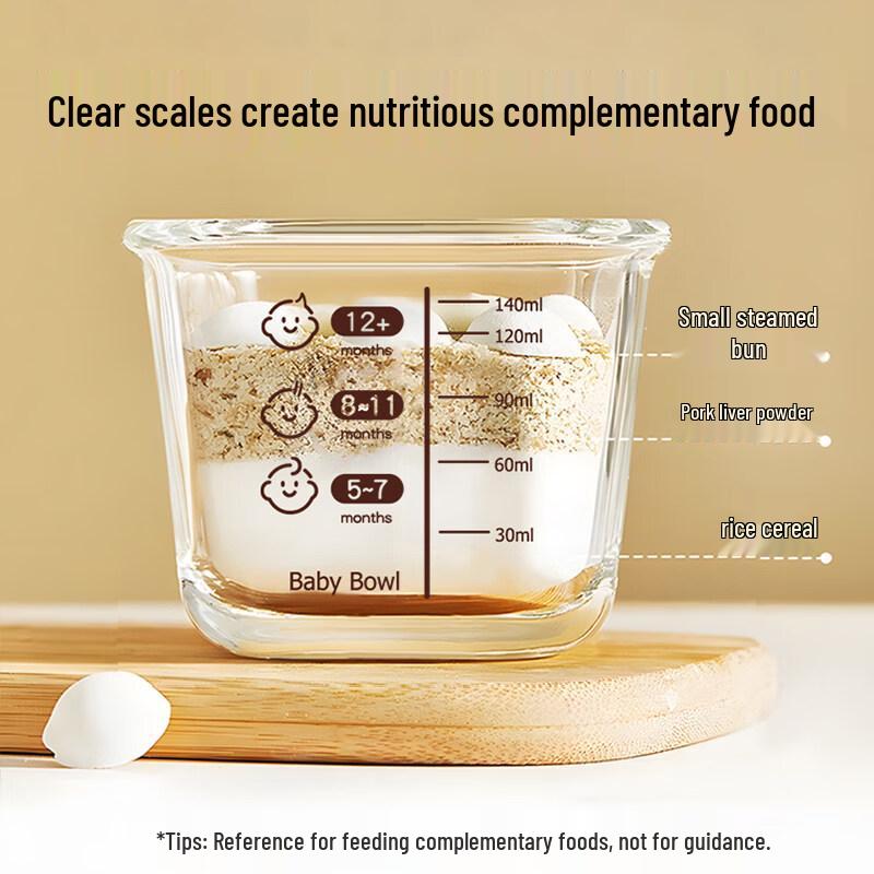 ZISIZ Baby Food Storage Container Glass Bowl