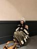 Retro Color-Block Off-Shoulder Knitted Sweater - Autumn 2025 Women's Fashion