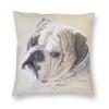 Home Pillowcase Office Decor Cushion Cover English Bulldog Print Pattern Decor