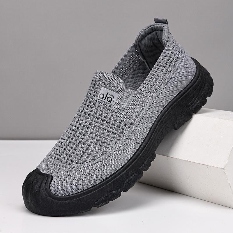 Men's Breathable Fly-Knit Slip-On Shoes - Lightweight, Casual & Comfortable for Driving