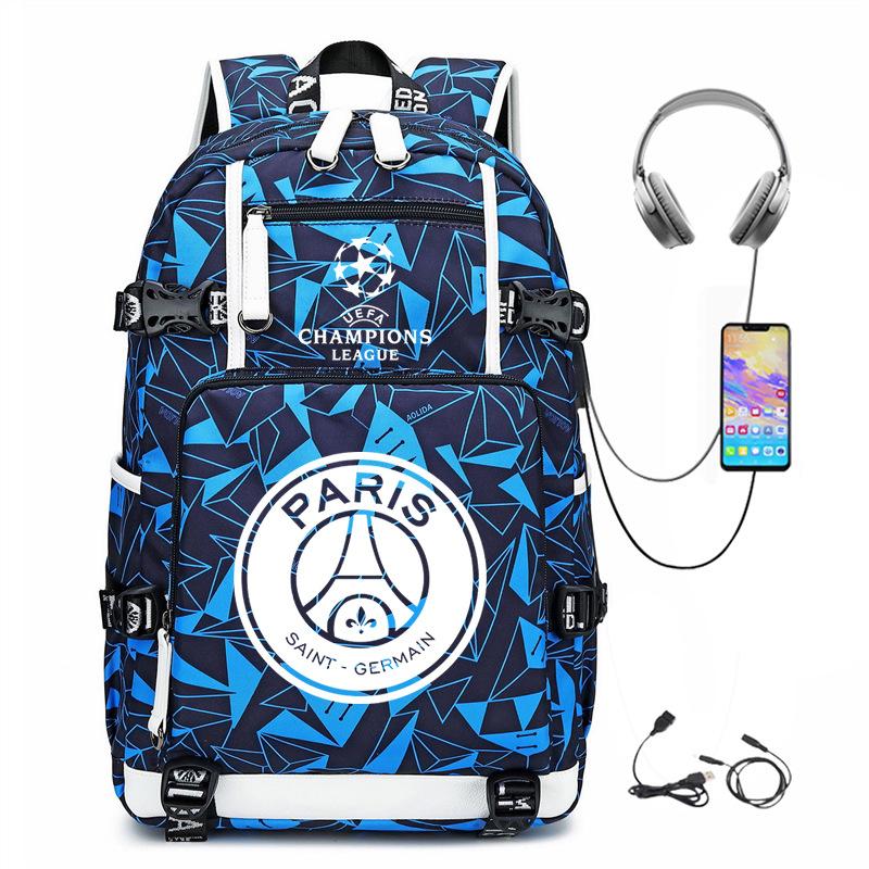 Football Peripheral Printing Usb Charging Port Leisure Travel Mountaineering Bag Large Capacity Go Out Portable Backpack