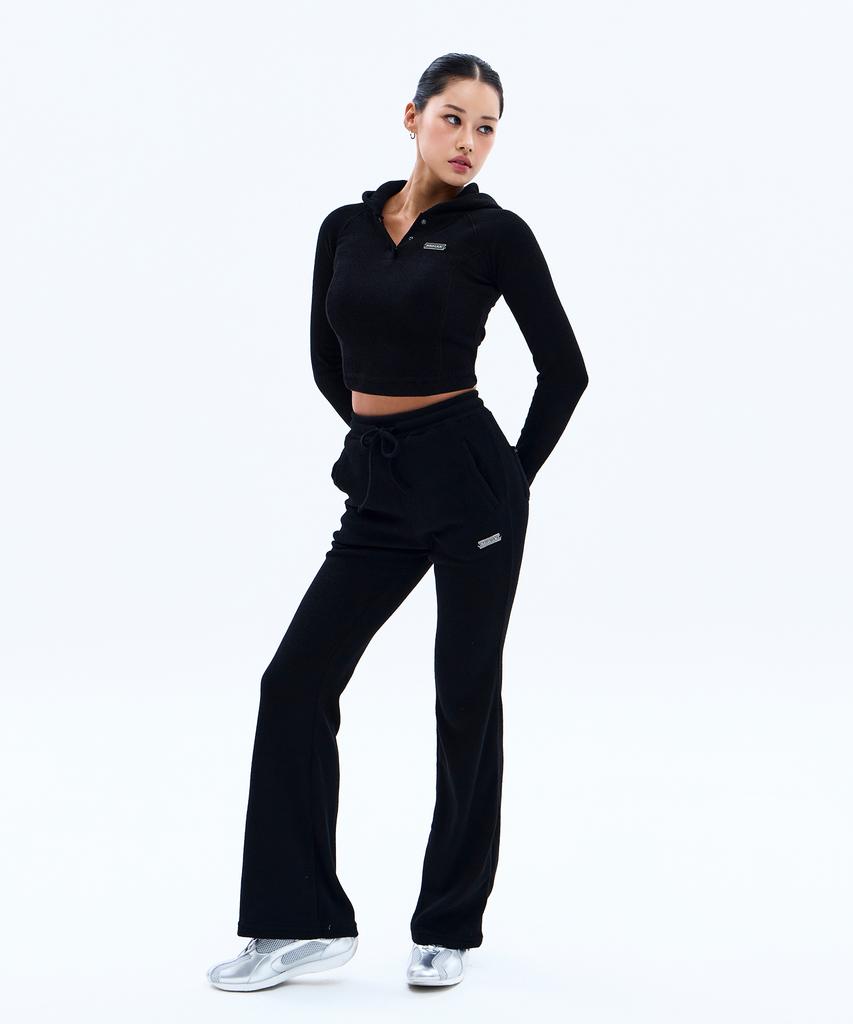 Mihag Metal Label Warm Touch Bootcut Pants (Black)