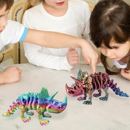 

3D Printed Skeleton Dinosaur Toy Movable Joints Articulated Bone Dino Action Figure Model Desktop Figurine Decoration