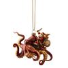 Christmas Octopus Ornament Coastal Holiday Hanging Decoration 2D Acrylic Deep Sea Xmas Tree Ornament Nautical Gift for Ocean Lovers
