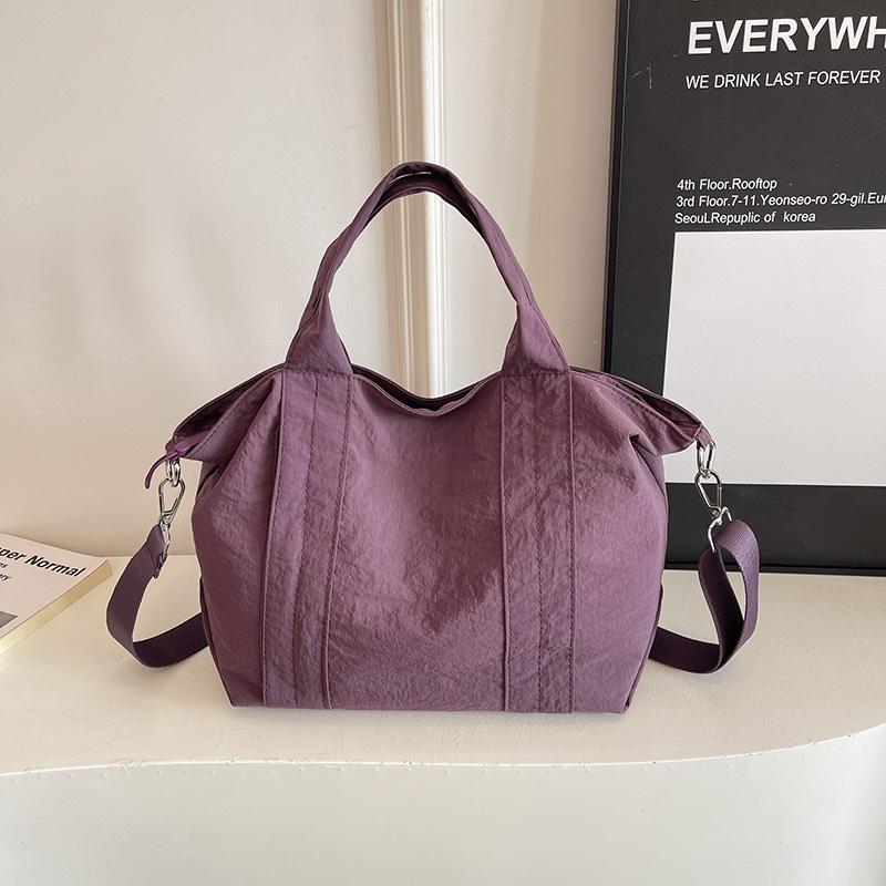 Solid Color Handbag Women's Large Capacity Lightweight Tote Bag Commuter Shoulder Crossbody Bag