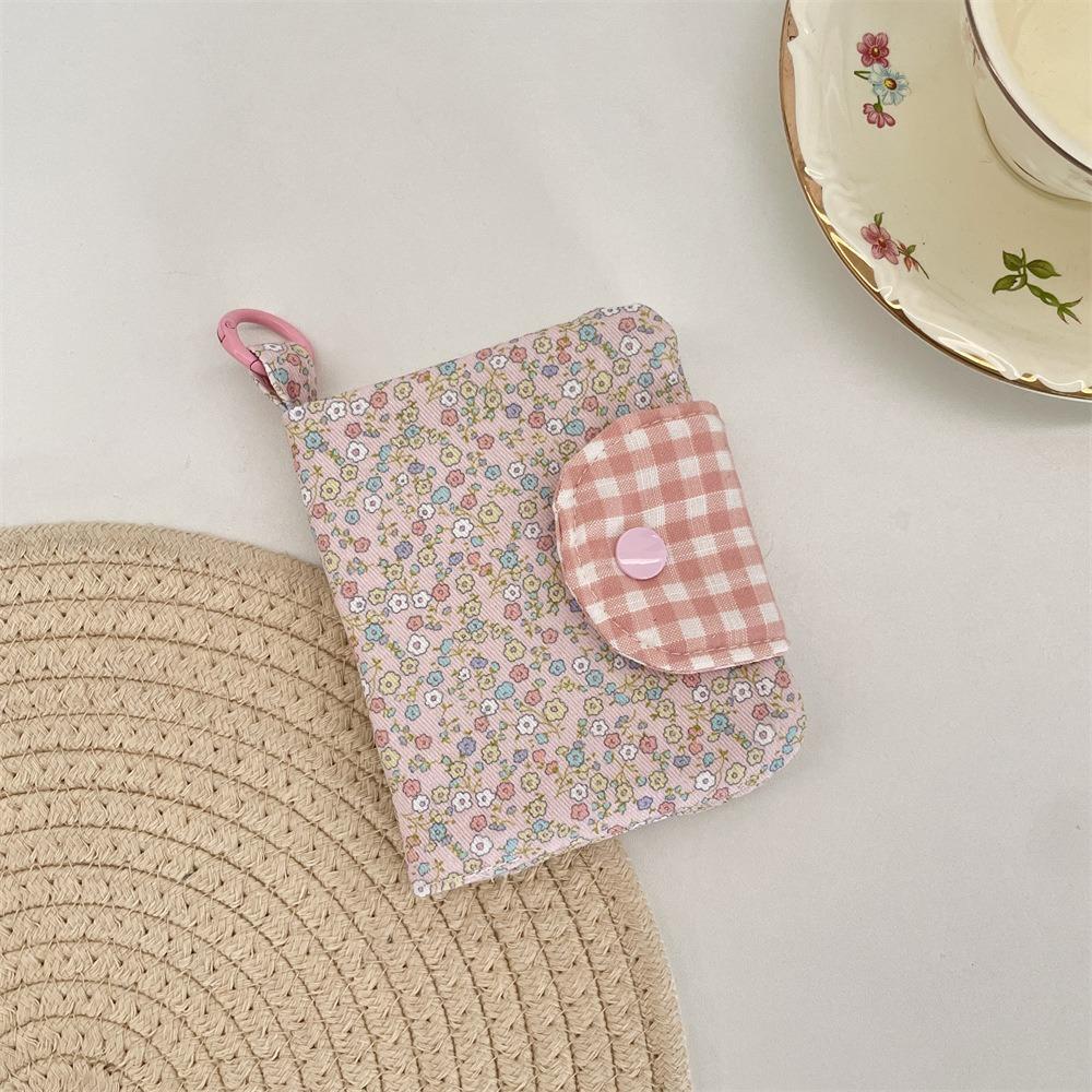 

Fashion With Key Ring Fabric Floral Card Bag Cute Multiple Card Bow Card Holder Fashion Korean Style Card Storage Bag Travel