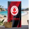 Telo Mare Personalizzato Stampato Nottingham Forest FC Logo Calcio Supporto Nome Personalizzato Testo Asciugamano Assorbente Per Sport Viaggio Regalo Speciale