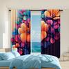 2Pcs Floral Digital Printed Window Curtains Rod Pocket Design Vintage Themed Polyester Window Treatments For Living Room Bedroom