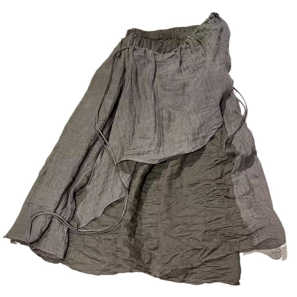 Johnature Women Vintage Patchwork Color Skirts Elastic Waist Summer High Quality Casual Soft Women A-Line Skirts