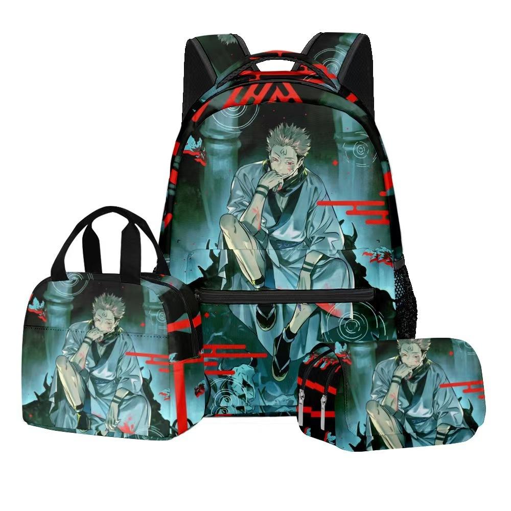 Jujutsu Kaisen Dreiteiliges Schülerrucksack-Set
