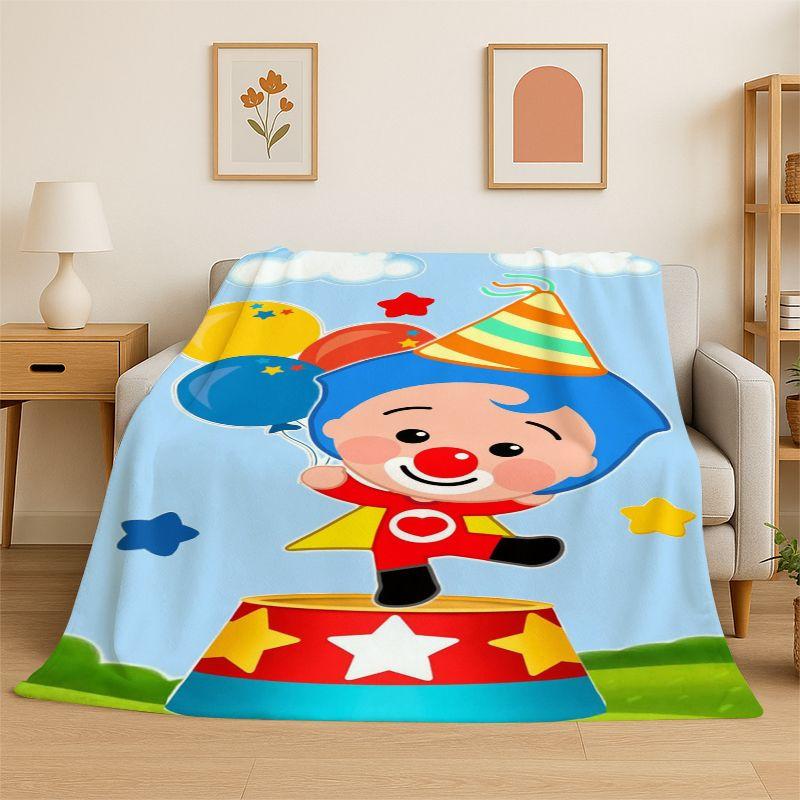 Coperta Morbida in Flanella Plim Plim Cartone Animato, Coperta Accogliente per Letto, Divano, Poltrona, Camera da Letto, Soggiorno, Viaggio, Picnic, Campeggio