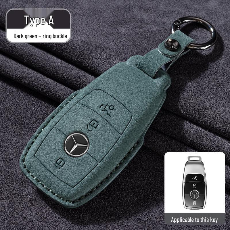 Mercedes-Benz E300L/GLC260/E260L Key Cover with Full Suede and Buckle - Men's Interior Decoration