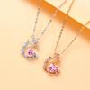 Original Fantasy Herz Mond Halskette Damen Koreanische Nische Rosa Diamant Hohes Gefühl Sommer Süß Schön Damen Schmuck Qualität