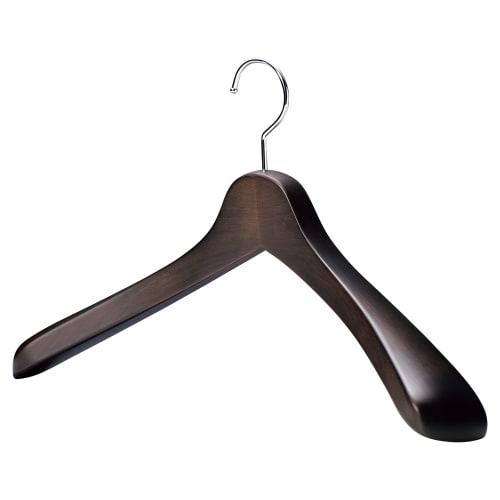 Nakata Hanger - Made in Japan Wooden Men's Jacket Hangers, Set of 5, Smoke Brown, SET-01N (430mm)