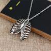 Fashion Gothic Rib Cage Necklace Anatomical Skeleton Heart Goth Punk Unique Retro Pendant Necklace Jewelry For Men Women Gifts