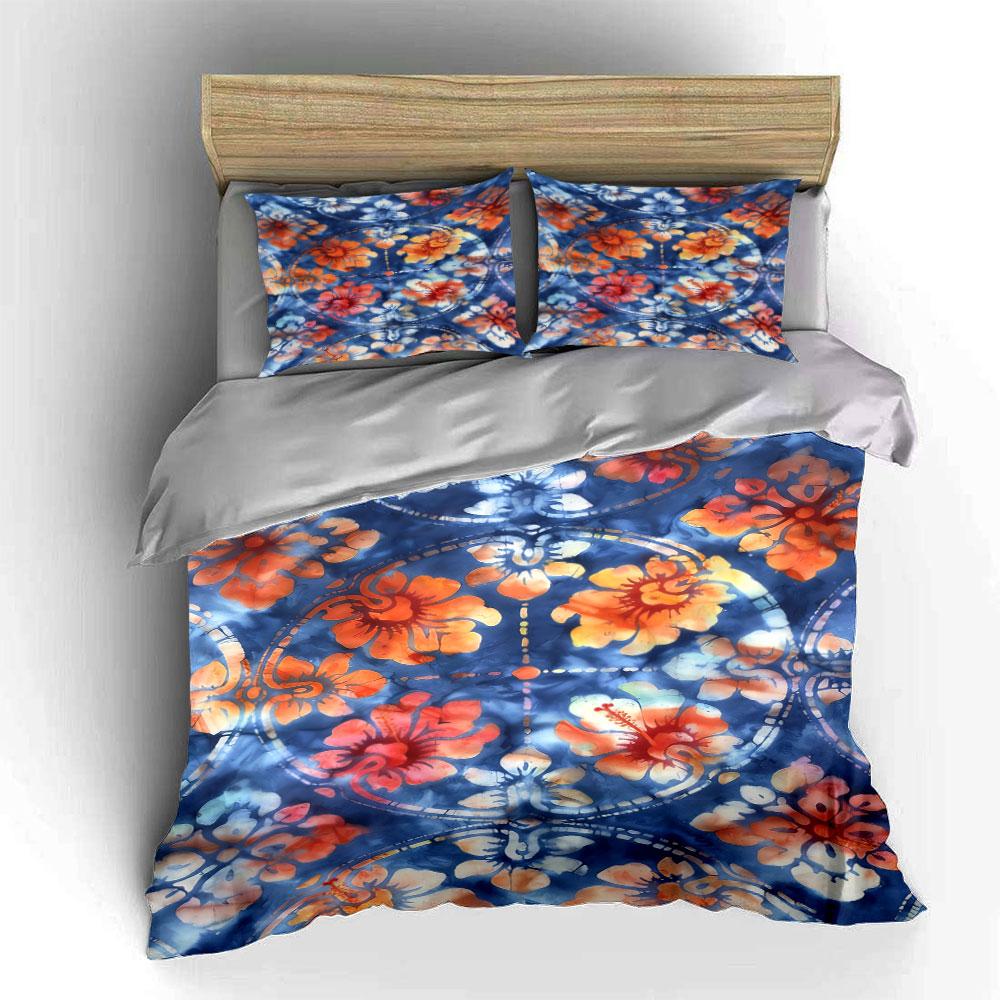 Colorful Floral Hibiscus Pattern. Bedding Sets Duvet Cover Sets Duvet Covers Pillowcases(1 * Duvet Cover 2 * Pillowcases Without Duvet Insert)
