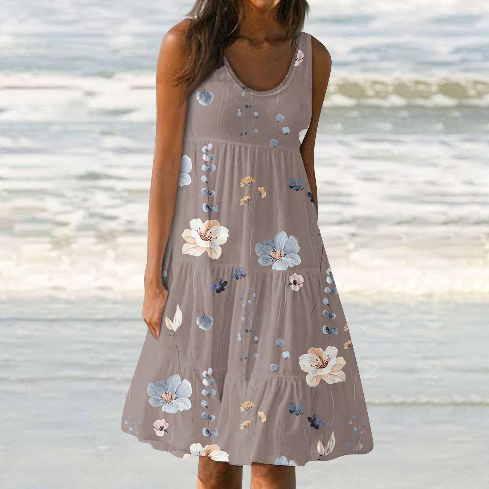 Женские платья-жилеты Лето-весна Плиссированные богемные платья Симпатичные струящиеся — фото 10