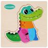Wooden Cartoon Animal & Transport Puzzle for Toddlers, Educational Toy for Ages 2-3