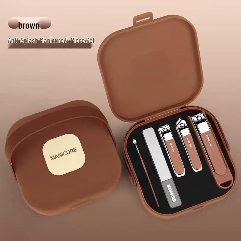 Stainless Steel Anti-Splash Nail Clipper Set - Portable Home Manicure Kit