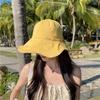 New bucket hat women's spring summer can tie ponytail portable versatile sunshade sunscreen face cover thin sun hat