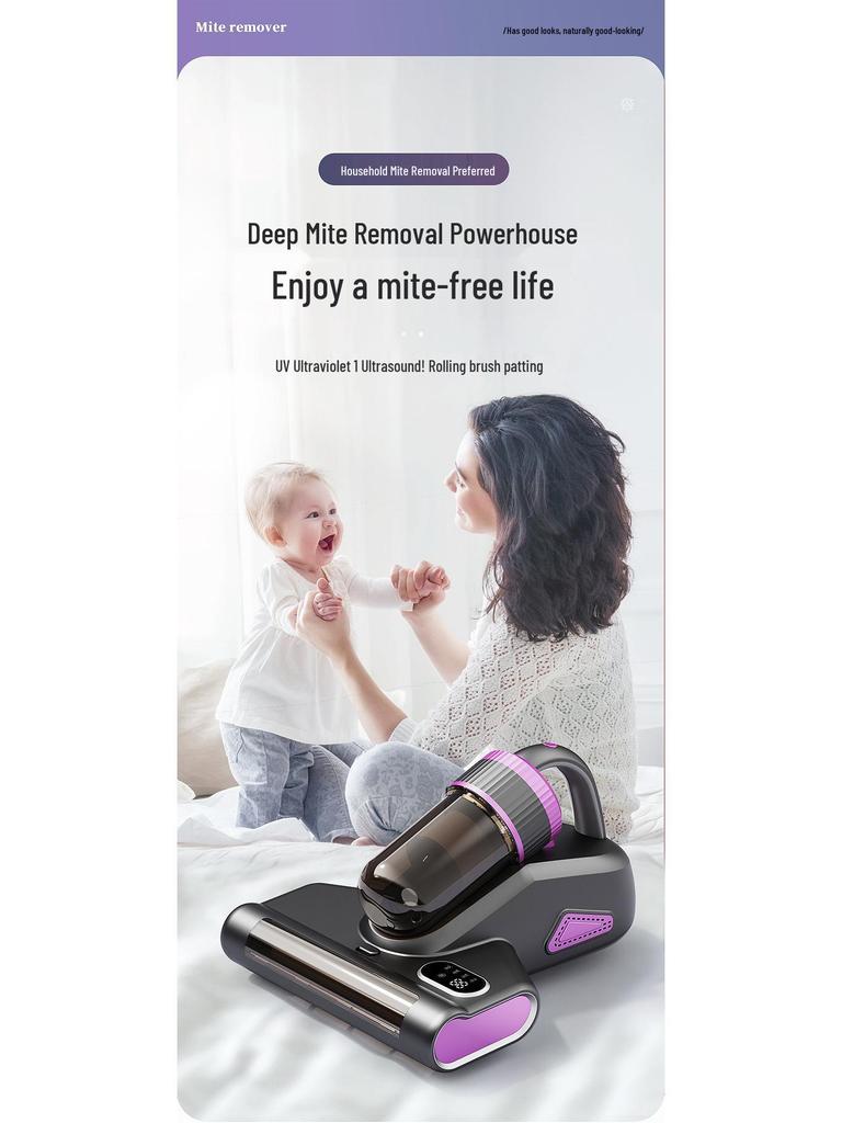 High-Suction Cordless Vacuum Cleaner with UV Sterilization and Mite Removal