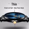 Men's Hong Kong-Style Ultra-Thin Quartz Wristwatch with Steel Band and Calendar