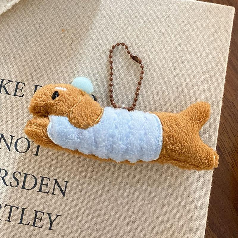 Kawaii Hund Dackel Plüsch-Schlüsselanhänger Cartoon Welpe Gefüllter Schlüsselring Niedlicher Schlüsselhalter Anhänger Tasche Hängende Dekoration Paar Geschenk