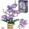 Botanicals Orchidee Bloemen Kit, Bloempot Set, Compatibel met Lego Botanische Collectie voor Volwassenen, Kunstboeket Bloemschikking
