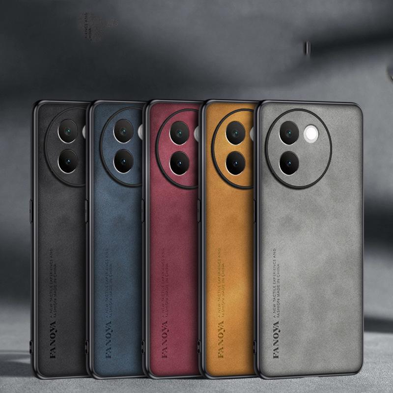 Pro Vivo V30e V 30e 5G V2339 Pouzdro Měkké silikonové okraje Pevný zadní kryt PU kožené pouzdro na telefon