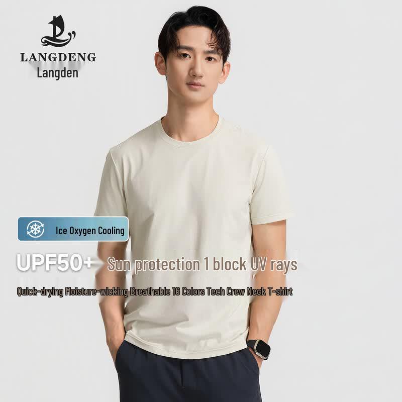 Langdeng Men s Cooling UV Protection Quick Dry T-shirt 2XL