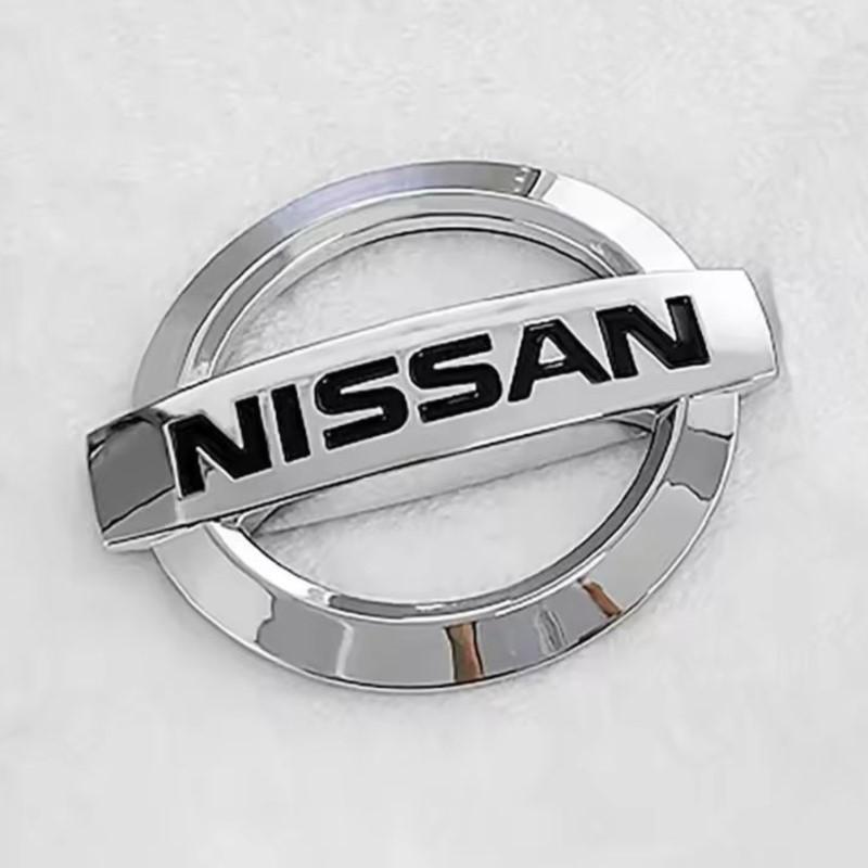 

Car Front Grille Emblem Rear trunk Logo Badge Sticker Accessories For Nissan X-trail Qashqai Note Juke Sentra Patrol Navara Micr 8.7x7.5cm срібний