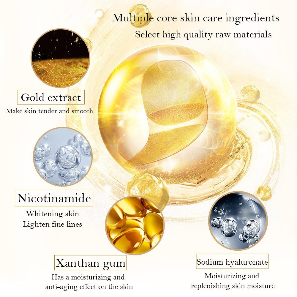 24K Gold Collagen Eye Mask Lighten Dark Circles Eye Bag Moisturizing Brightening Eye Mask