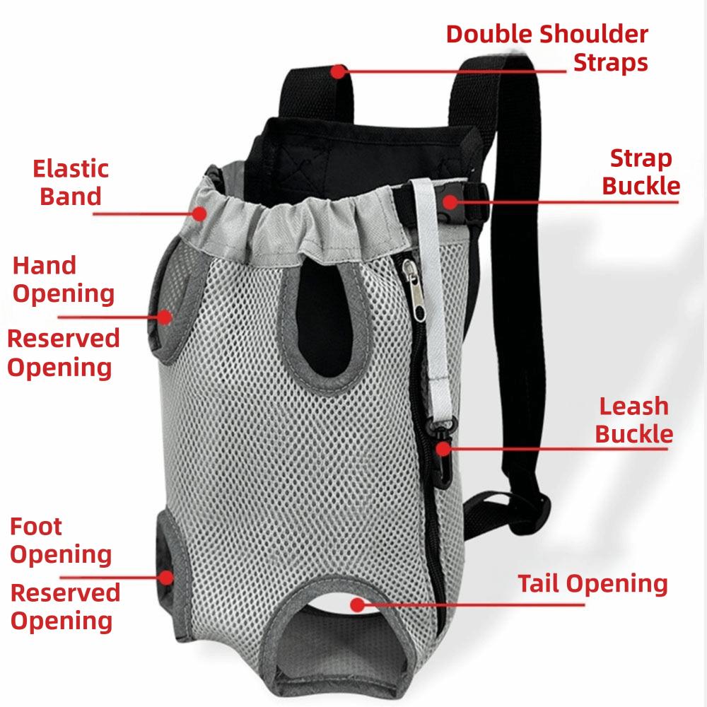 Adjustable Strap Dog Front Carrier Breathable Mesh Pet Carrier Backpack  Outdoor Travel