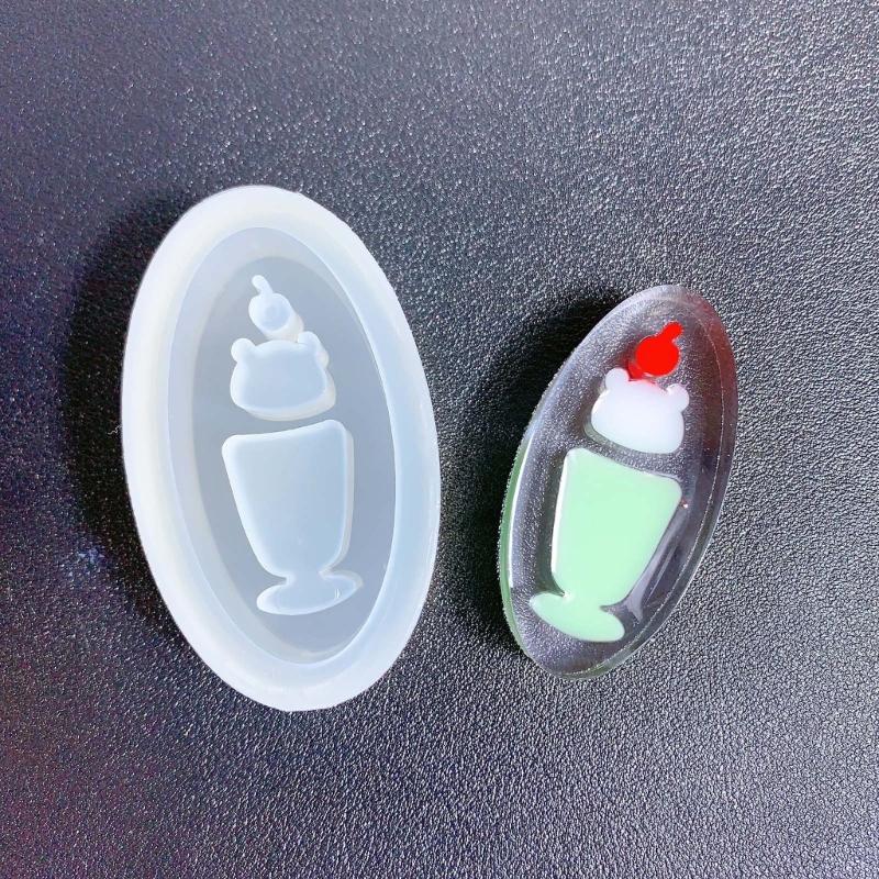 Moule en Silicone Souple Moule Sable Mouvant Crème Glacée Art Résine Artisanat DIY Pendentif Fait Main Breloques Fournitures de Fabrication de Bijoux