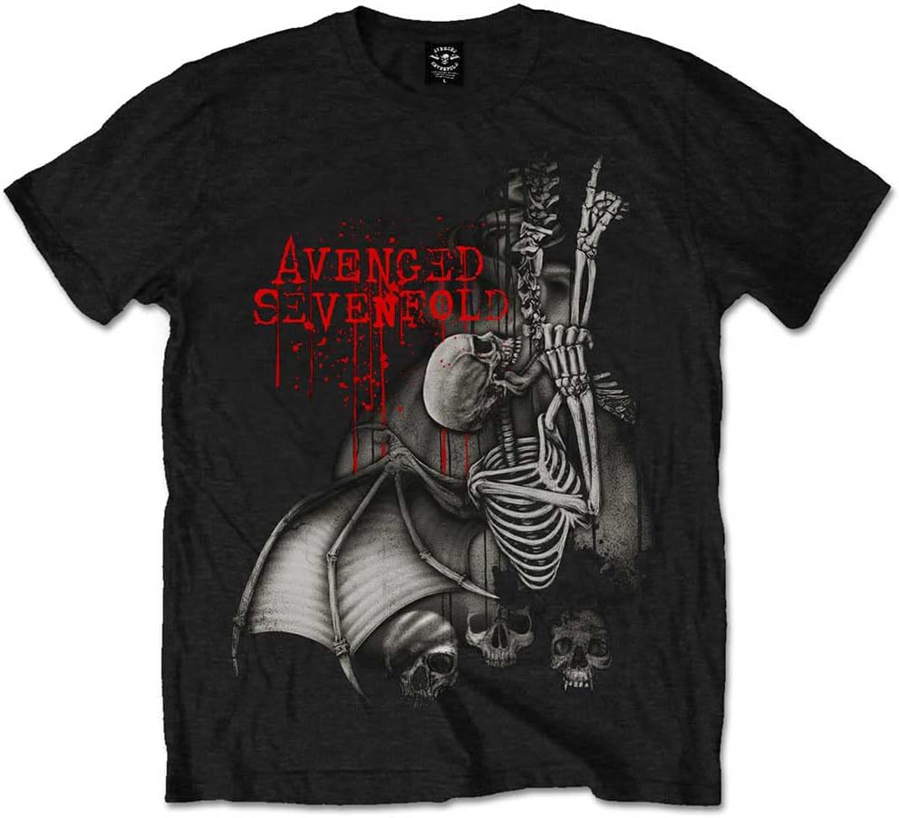 Rock Off officially licensed products Men s Avenged Sevenfold Spine Climber T-Shirt Black Unisex T-Shirt XXXXL