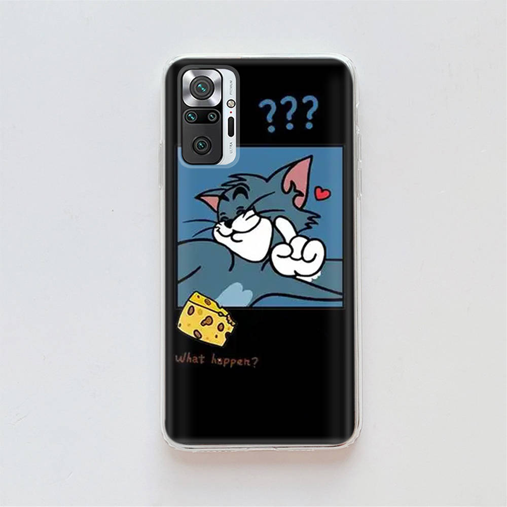 Transparent Case for Samsung A04 A14 A23 A34 A54 M23 M33 M52 M53 Realme Narzo 50 50I 50a Prime C35 C55 C30S 10 9 Pro T-94 Tom Jerry Cat Mouse