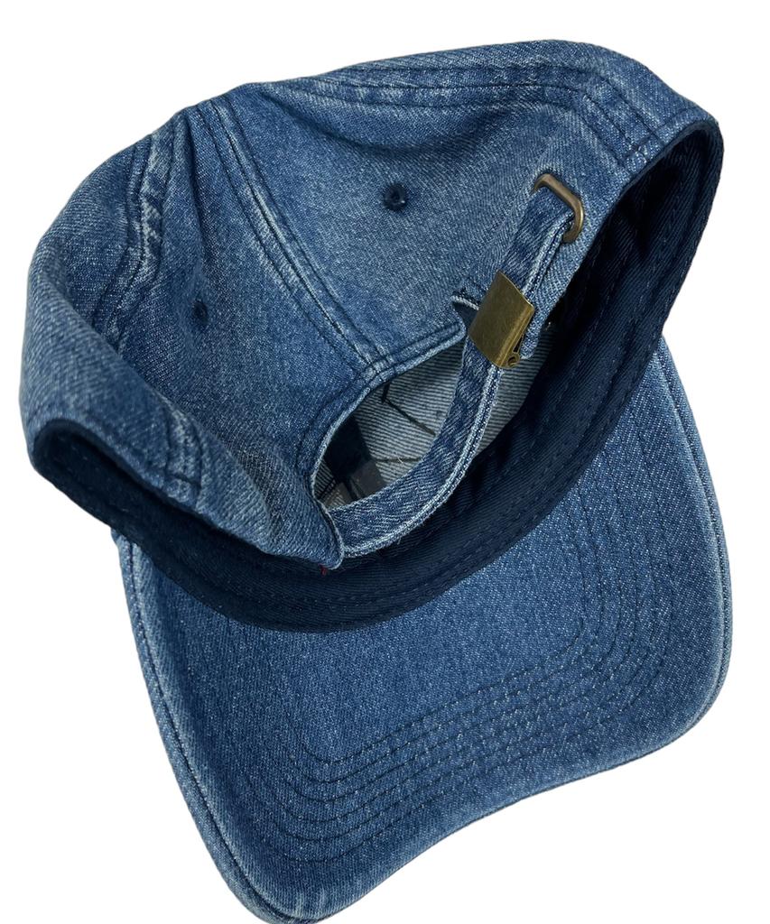 SK8ER ROCK Doodle Stern Washed Denim Baseballkappe (blau)