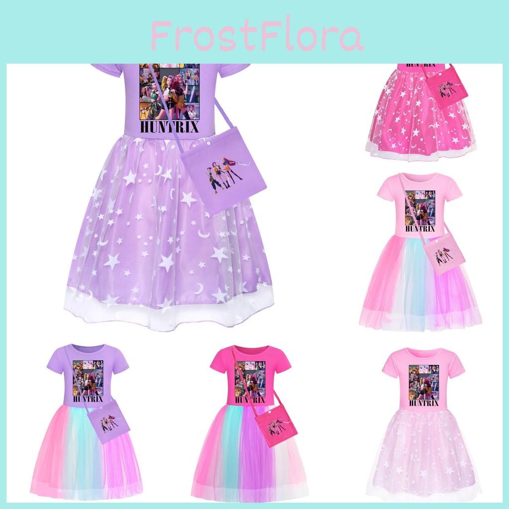 Demon Kpop Hunters Costumes Short Sleeve Star Pattern Children Party Casual