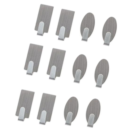 6Pcs Hook Metal Strong Adhesive Lightweight Wall Mounted Hanger Hooks for Window