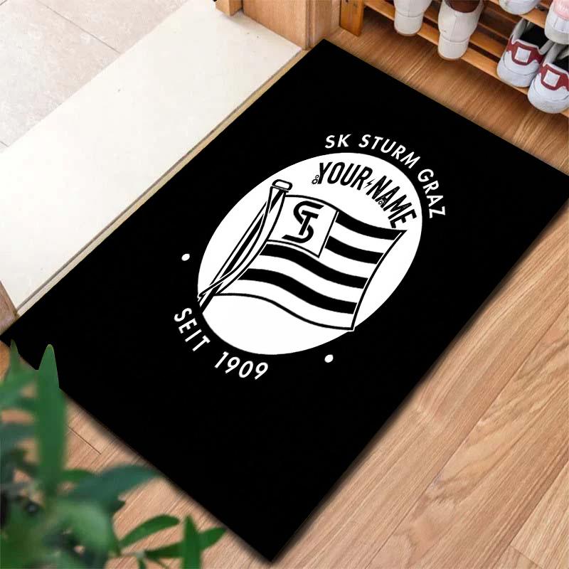 Sk Sturm Graz Crest Custom Name Carpet Rug For Living Room Bedroom Home Sofa Decoration Kids Play Nonslip Floor Mat