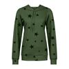 Women Fashion Hooded Star Print Patchwork Long Sleeves Tops Blouse Sweatshirt