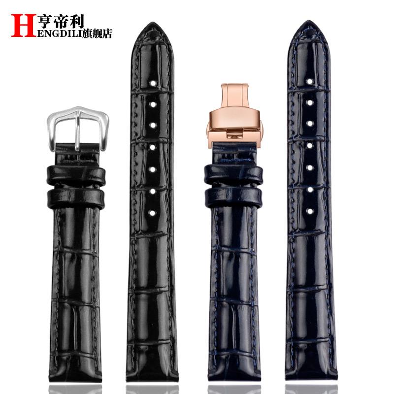 women's Bright smooth cowhide watch strap 14mm 15mm 16mm 17mm 18mm For Cartier Solo Key TANK London crocodile leather watchband