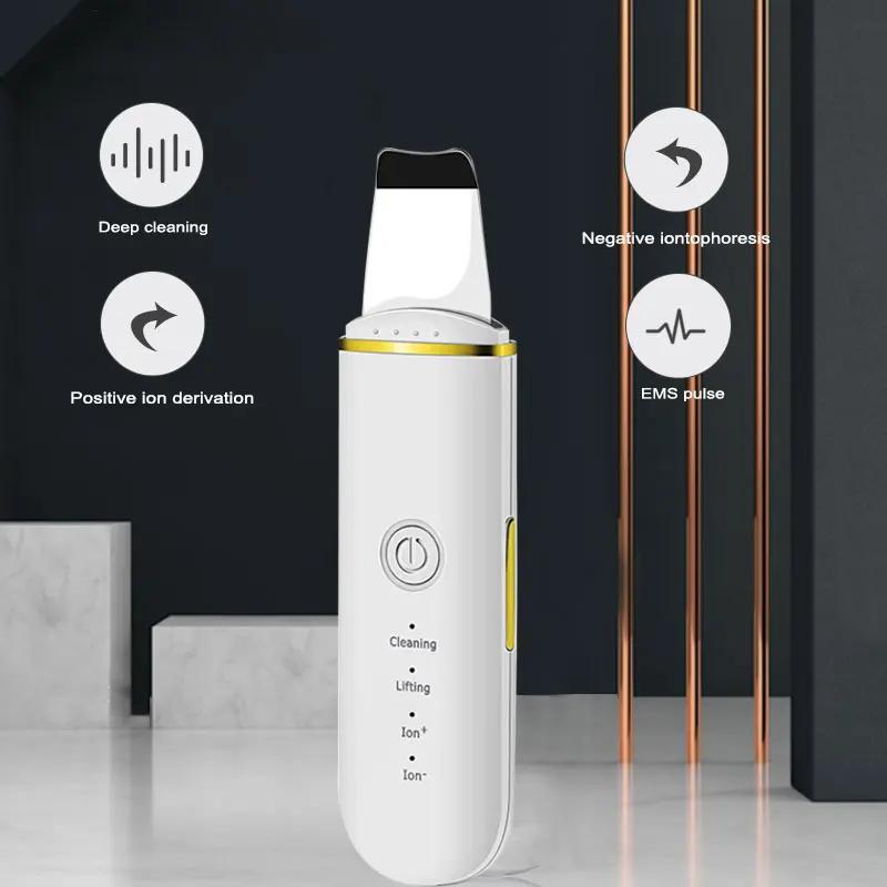 Ultrasonic Skin Scrubber Facial Ion Cleaning Vibrating Spatula To Blackhead Acne Exfoliating Facial Lifting Machine