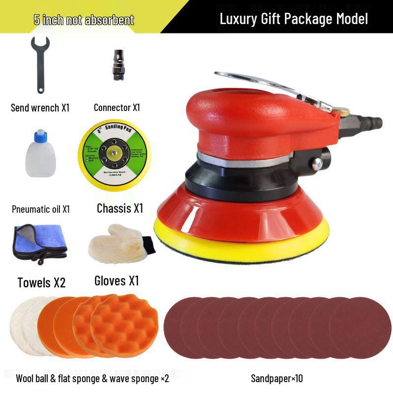 5" & 6" High-Speed Pneumatic Sander and Polisher, Model 313 Handheld Air Grinder