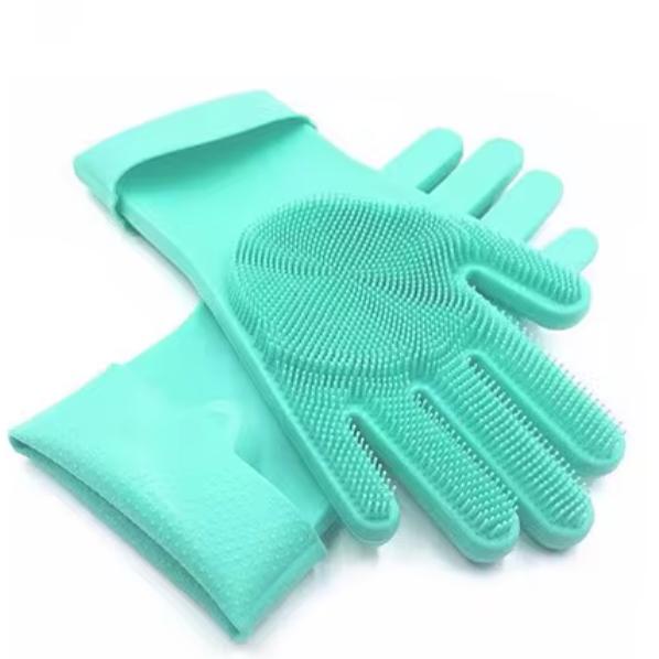 

Силиконовые перчатки для мытья посуды, овощей, водонепроницаемые хозяйственные перчатки, инструмент для уборки кухни, прочные и устойчивые к ожогам