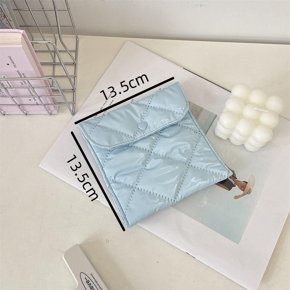 Portable Sanitary Napkin Storage Bag Large Capacity Plaid Cosmetic Bags Gifts Coin Purse